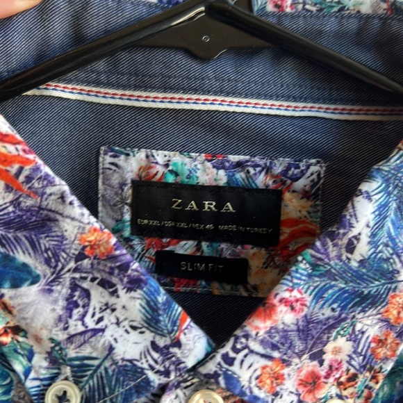 ZARA pattern dress shirt. Slim fit XXL. - Picture 2 of 2